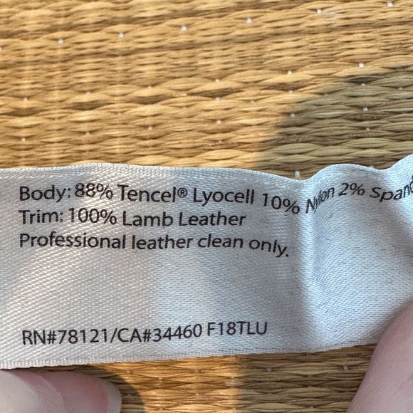 Eileen Fisher SET Leather Trimmed Wool Melton Coat and Pants - Picture 12 of 16